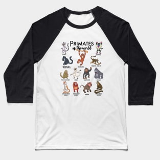 Different monkeys - types of primates Baseball T-Shirt